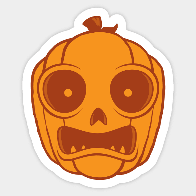 Frightened Jack-O-Lantern Sticker by fizzgig